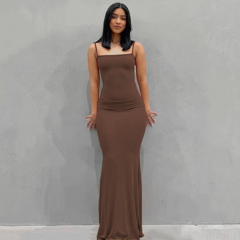 SANTORINI | Elegant Slim Maxi Dress - Lizabella Fashion