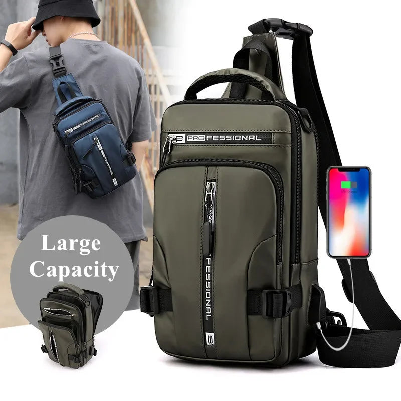 Adventure-Ready Men's Waterproof Anti-Theft Crossbody Sling Bag