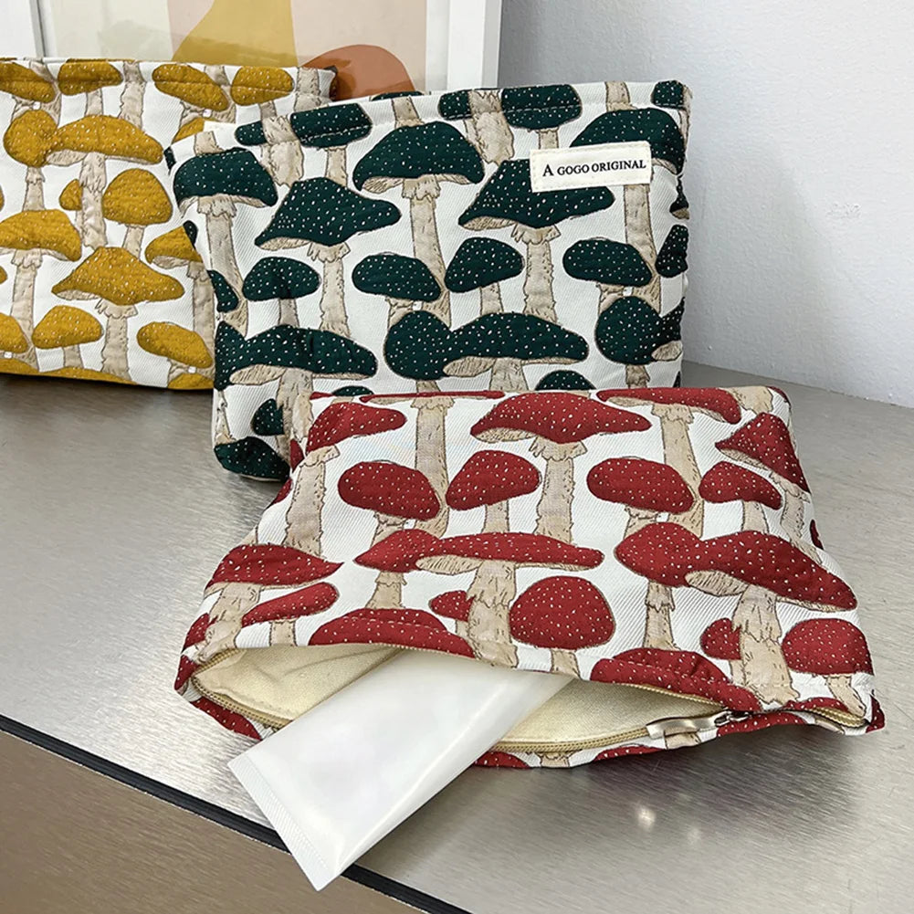 Ellie | Cute Mushroom Print Makeup Bag