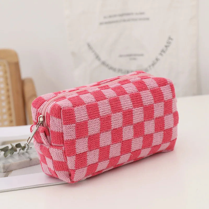 Nova | Trendy Checkered Y2K-Style Makeup Pouch