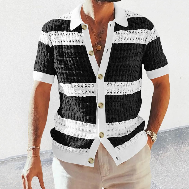 Jake Men's Short Sleeve Casual Knit Shirt - Perfect for Every Occasion! - Lizabella Fashion