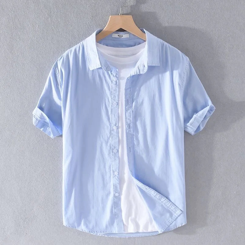 SEBASTIAN | Stylish Short Sleeve Linen Shirt for Effortless Elegance - Lizabella Fashion