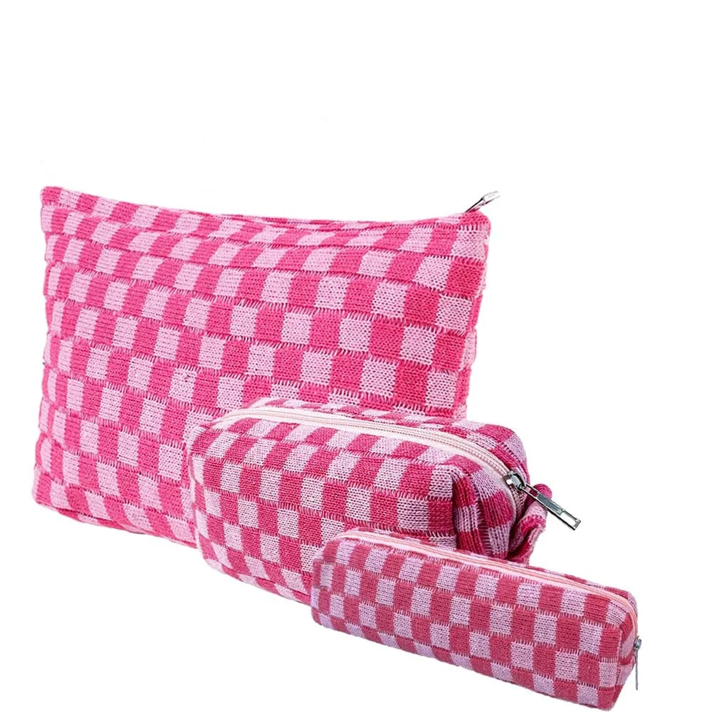 Claire | Stylish and Functional Checkered Beauty Organizer Set