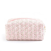 Clara | Puffy Quilted Floral Makeup Bag