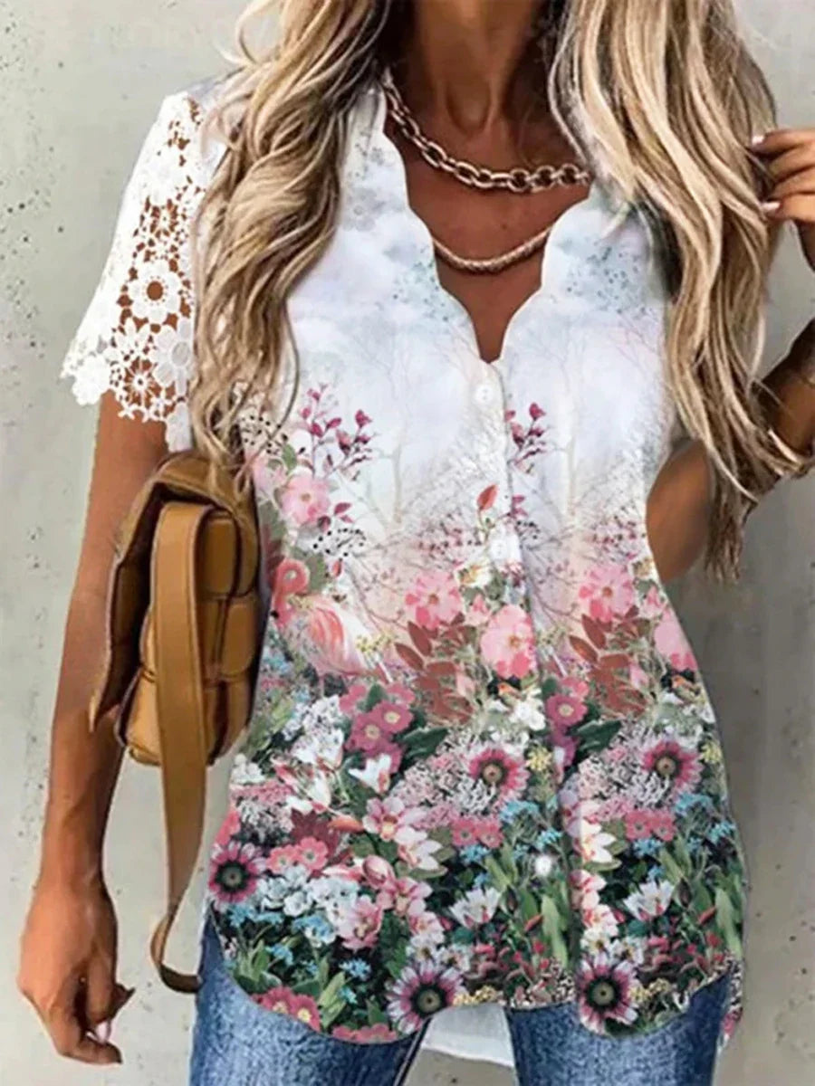 Heidi | Lightweight and Relaxed Fit Floral Blouse