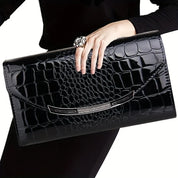 Michaela | Compact & Sophisticated Croco Print Clutch