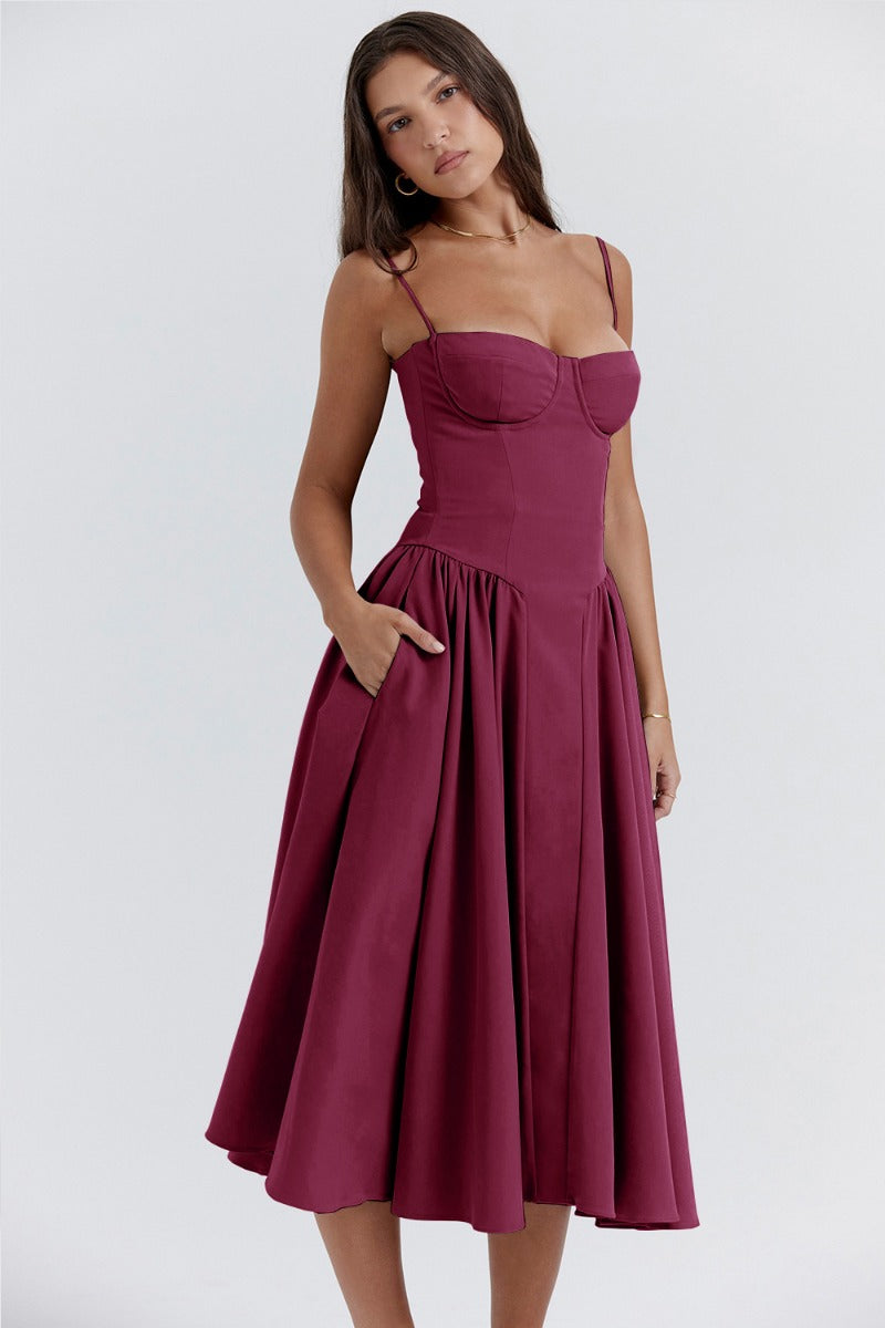 TULUM | Stylish Sleeveless Midi Dress with Figure-Flattering Corset Design - Lizabella Fashion