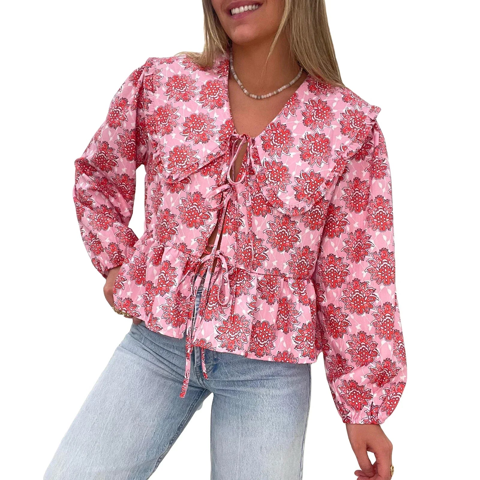 Natalie | Sophisticated and Charming Floral Print Blouse