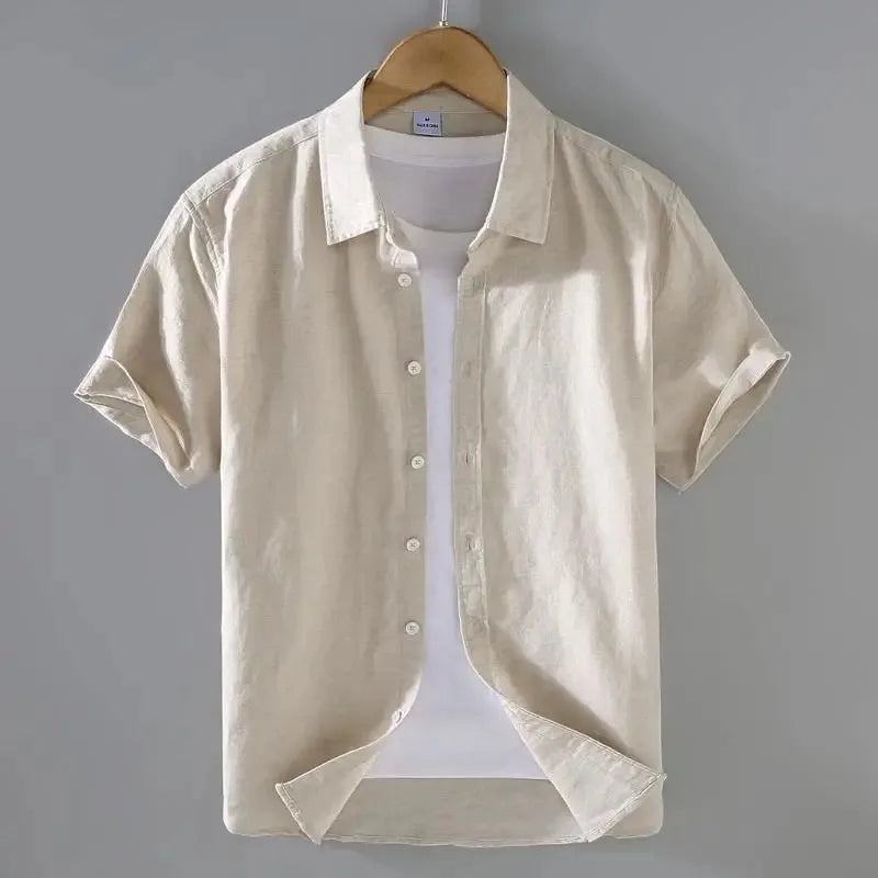 SEBASTIAN | Stylish Short Sleeve Linen Shirt for Effortless Elegance - Lizabella Fashion