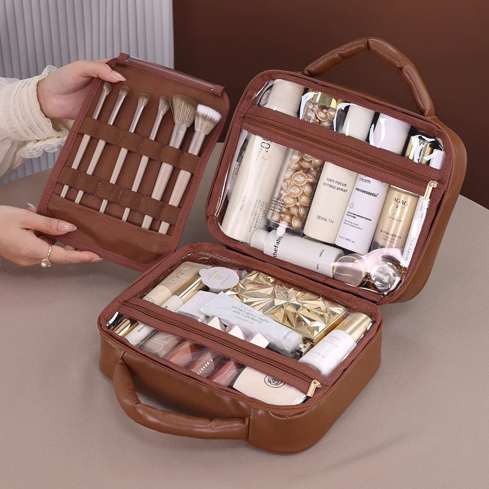 Sophia | Luxury Checkered Spacious Beauty Cosmetics Organizer