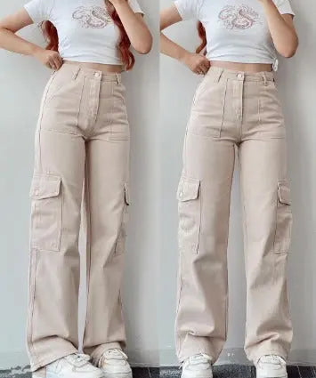 Stylish Women's Cargo Jeans with Practical Pockets by AYLA - Lizabella Fashion