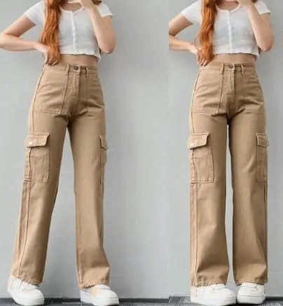 Stylish Women's Cargo Jeans with Practical Pockets by AYLA - Lizabella Fashion