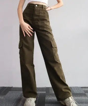 Stylish Women's Cargo Jeans with Practical Pockets by AYLA - Lizabella Fashion