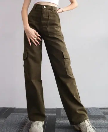 Stylish Women's Cargo Jeans with Practical Pockets by AYLA - Lizabella Fashion