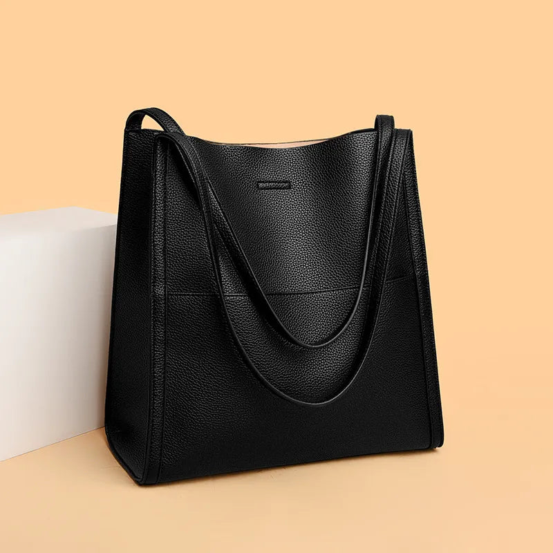 Ellen | Chic and Roomy Leather Tote Bag - Lizabella Fashion