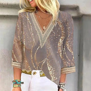 Willow V-Neck Summer Bliss Blouse - Lizabella Fashion