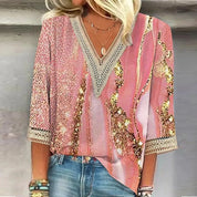 Willow V-Neck Summer Bliss Blouse - Lizabella Fashion