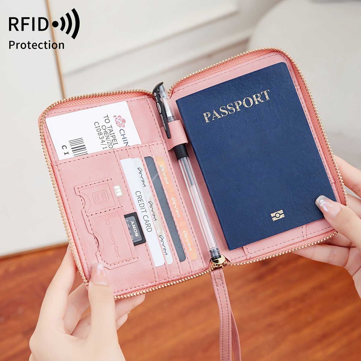 RFID Protected Travel Wallet Anti Thieft