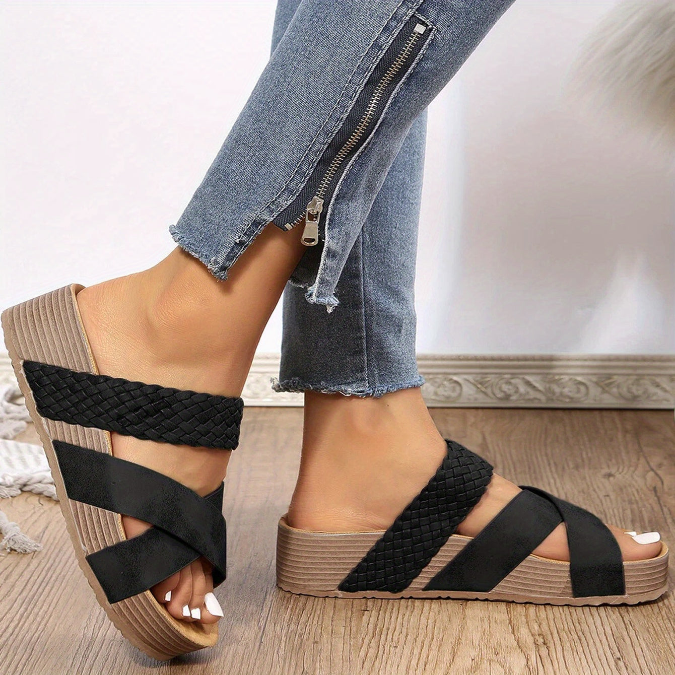 Claire | Braided Wedge Sandals – Effortless Summer Chic