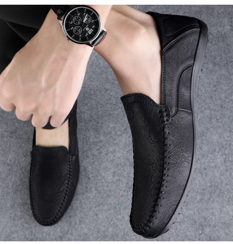 ENZO | Pu Leather Italian Loafers Men - Lizabella Fashion