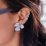 Eya | Stylish Flower Stud Earrings in Soft Blue