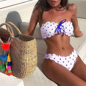 CATH | Chic Strapless Polkadot Bikini for Effortless Style